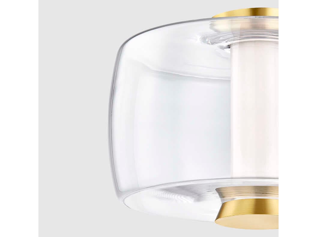 Hudson Valley Beau 1-Light Aged Brass Flush Mount