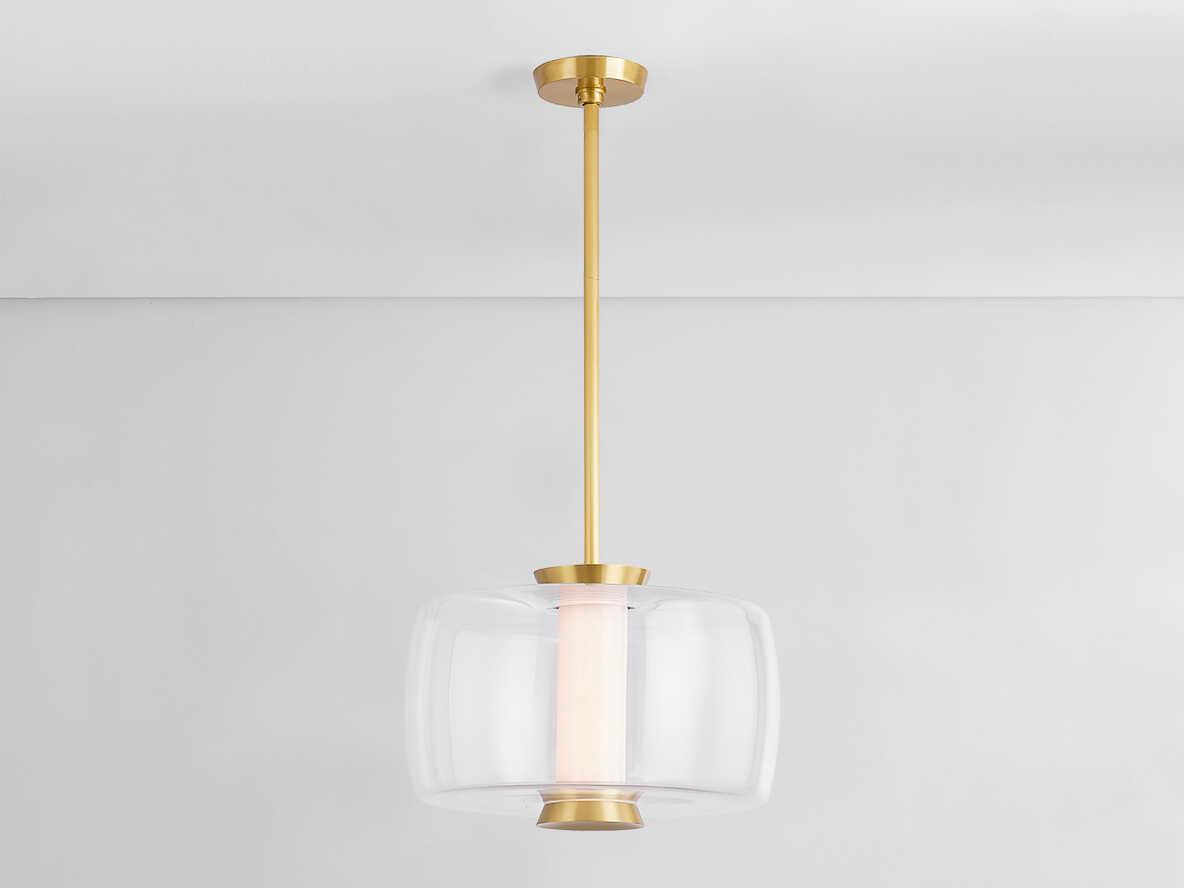 Hudson Valley Beau 1-Light Aged Brass Pendant