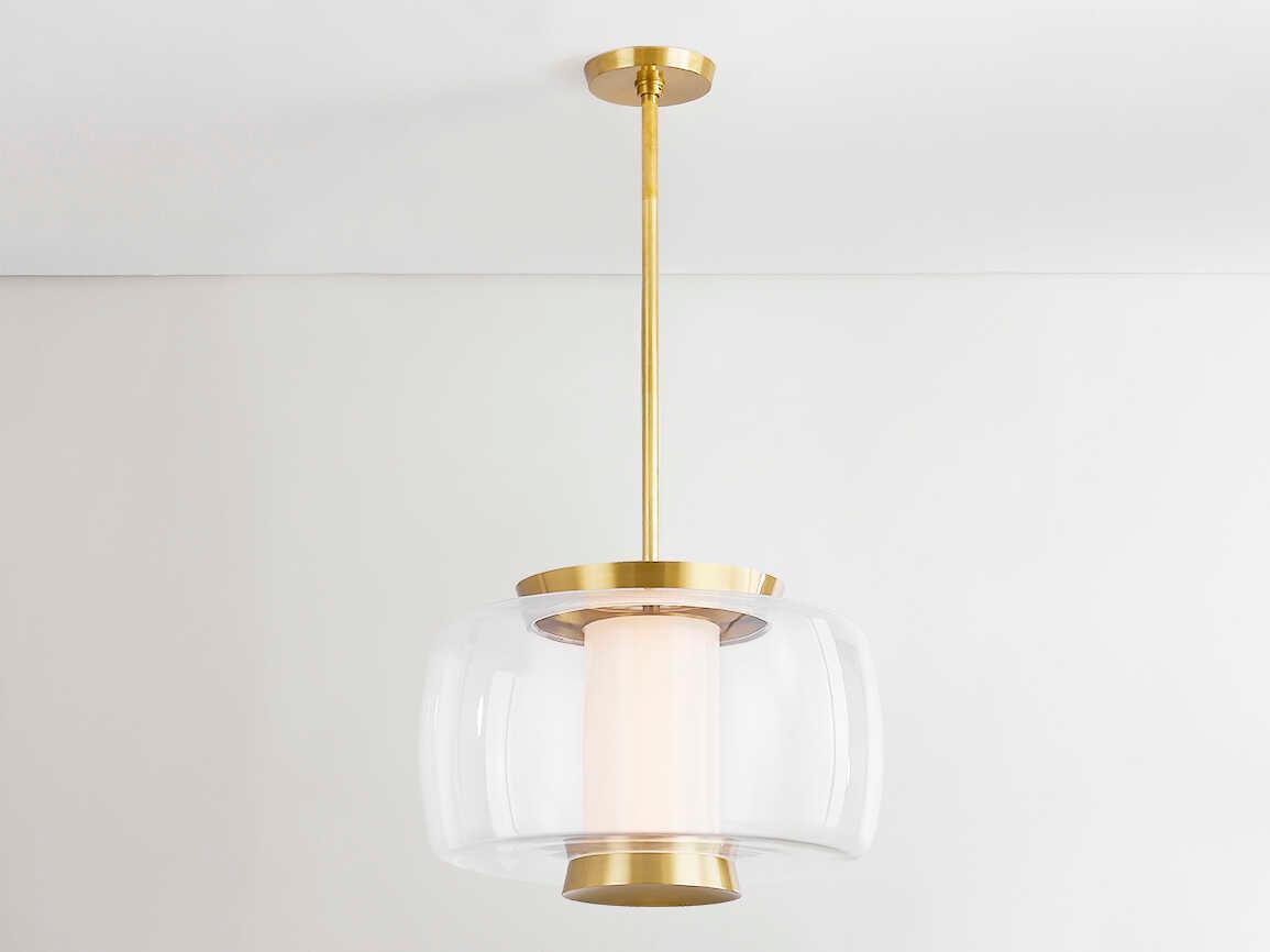 Hudson Valley Beau 1-Light Aged Brass Pendant