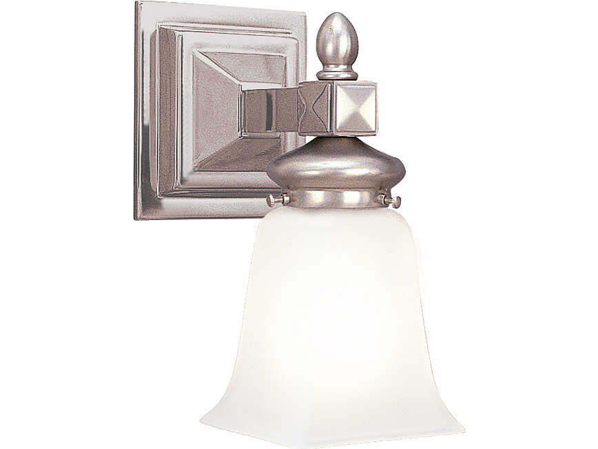 Hudson Valley Cumberland 1-Light Satin Nickel Off White Glass Traditional Wall Sconce