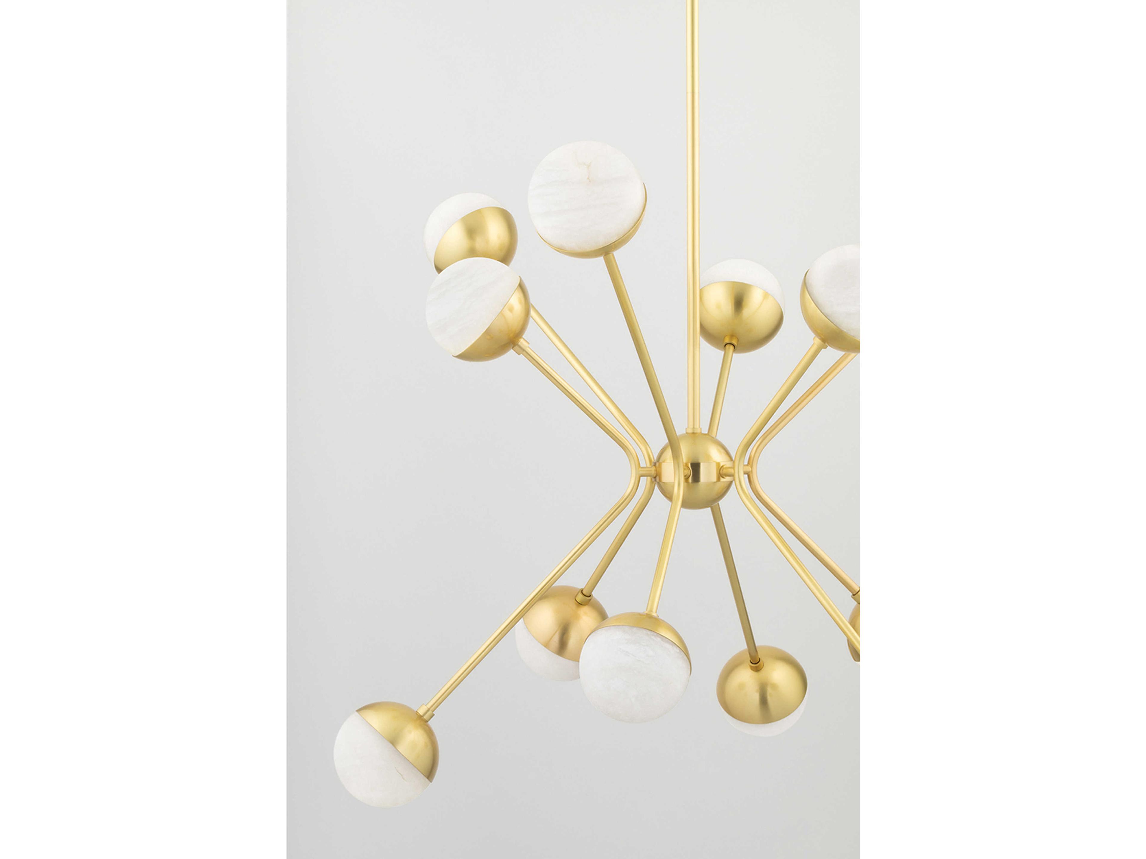 Hudson Valley Saratoga 16-Light6-Light Aged Brass Glass LED Bowl Globe Linear Chandelier
