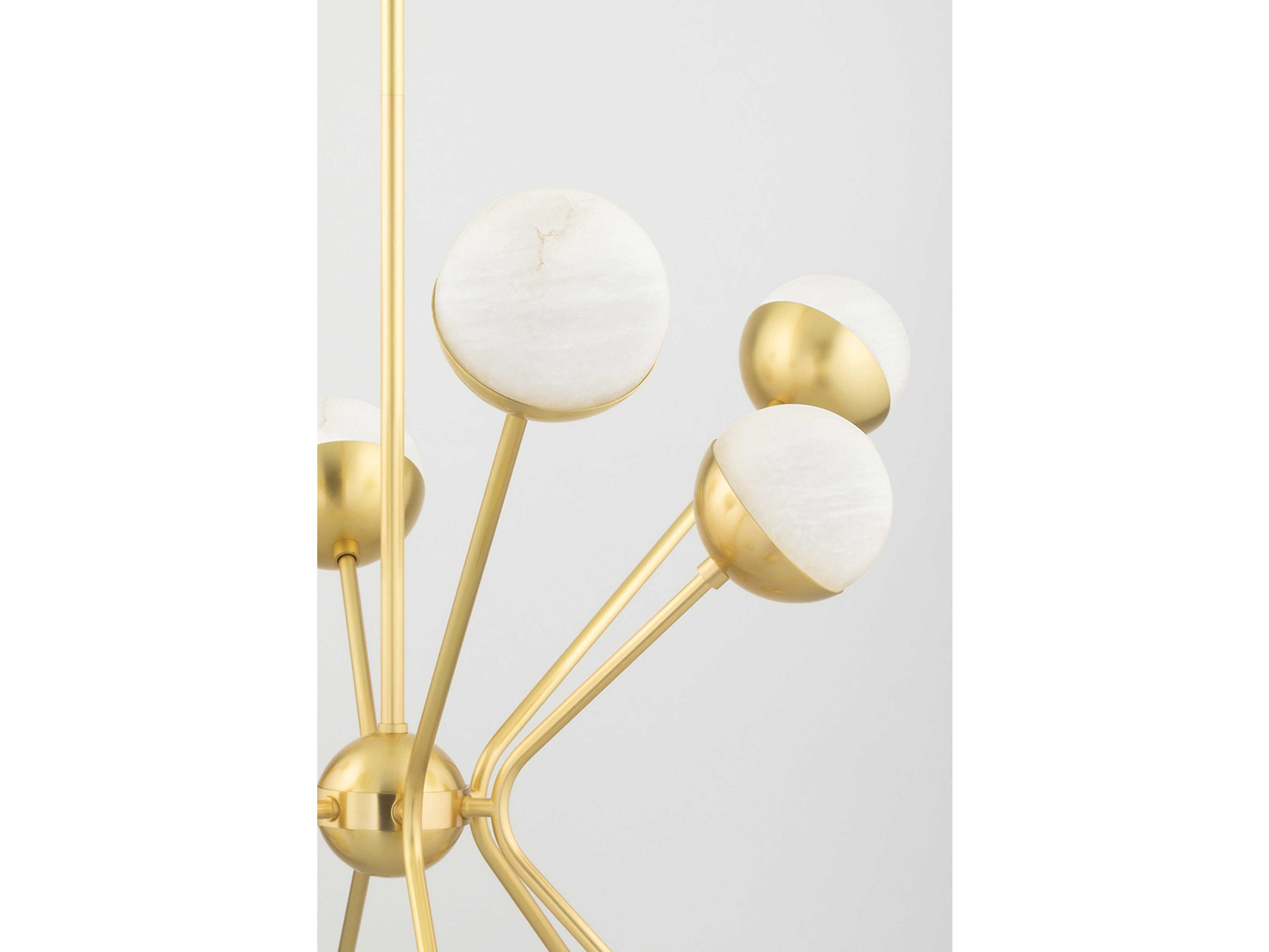 Hudson Valley Saratoga 16-Light6-Light Aged Brass Glass LED Bowl Globe Linear Chandelier