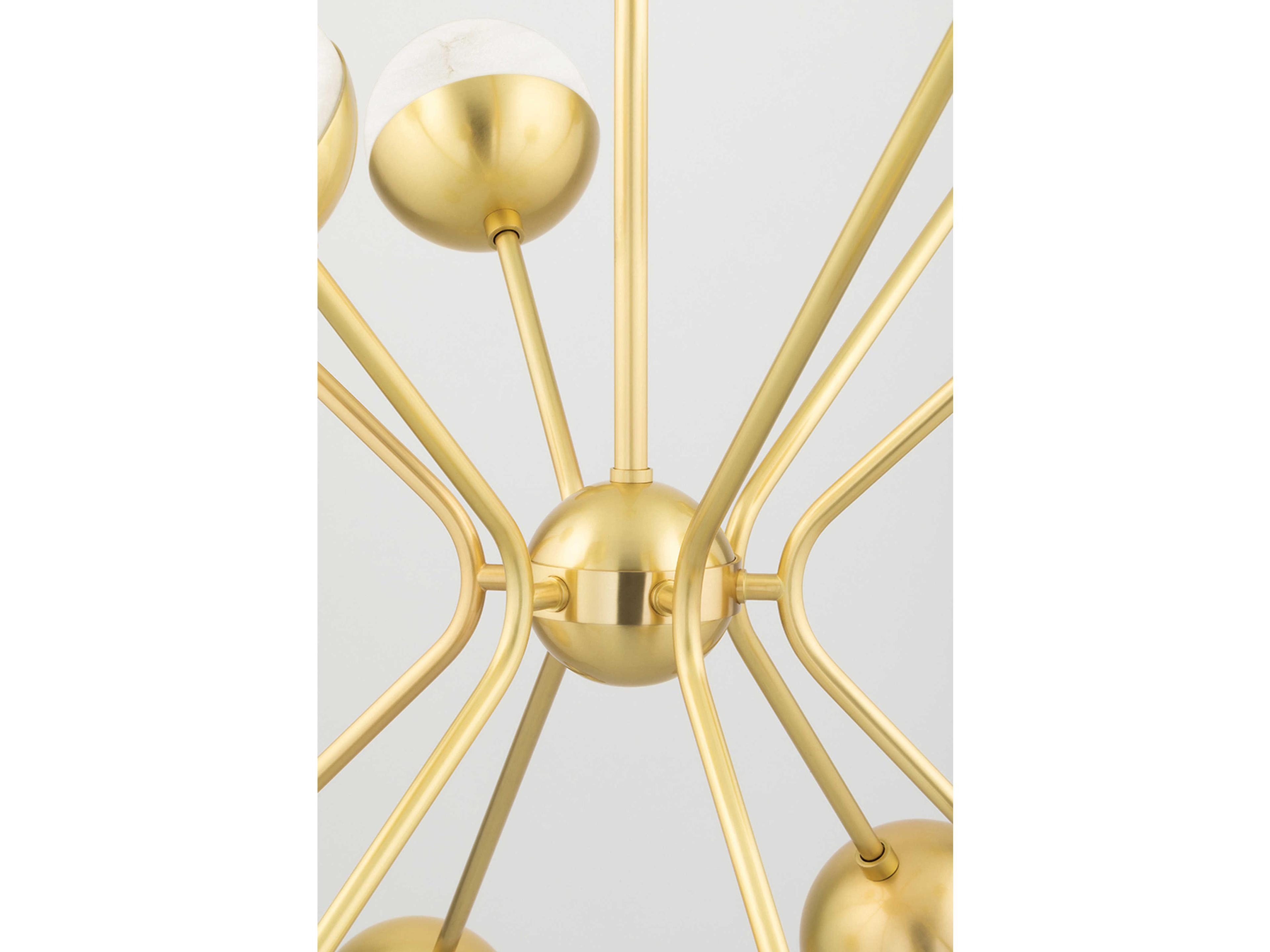 Hudson Valley Saratoga 16-Light6-Light Aged Brass Glass LED Bowl Globe Linear Chandelier