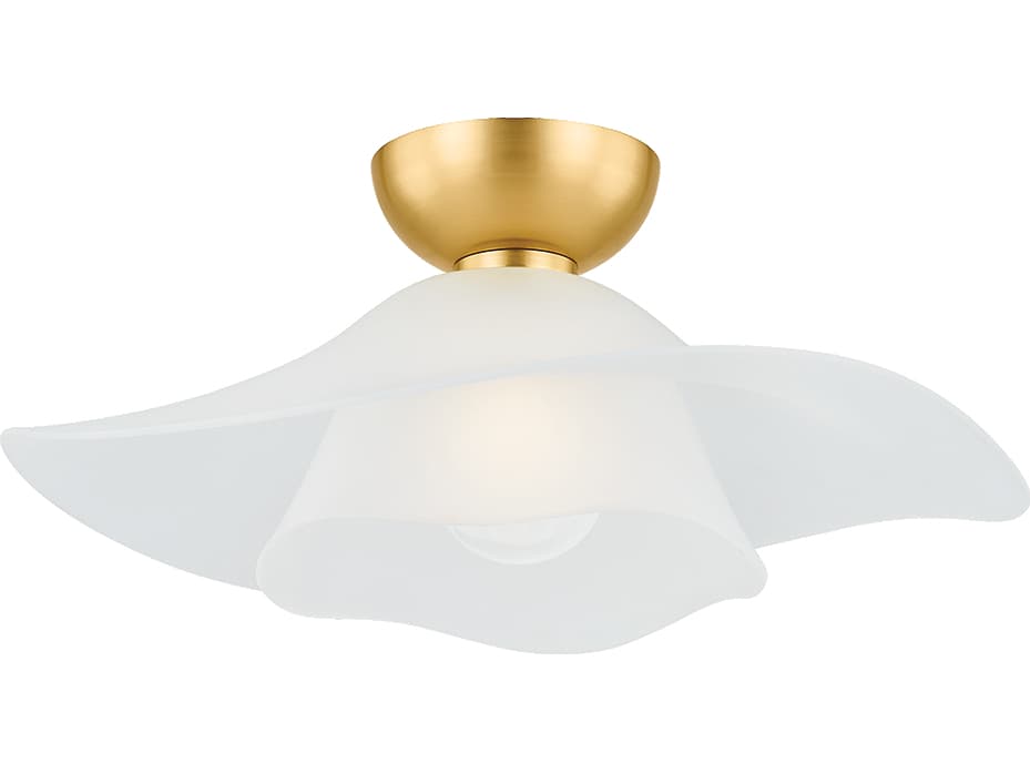 Hudson Valley Netherlee 1-Light Aged Brass Flush Mount