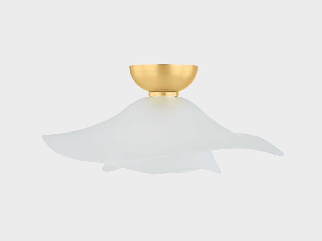 Hudson Valley Netherlee 1-Light Aged Brass Flush Mount