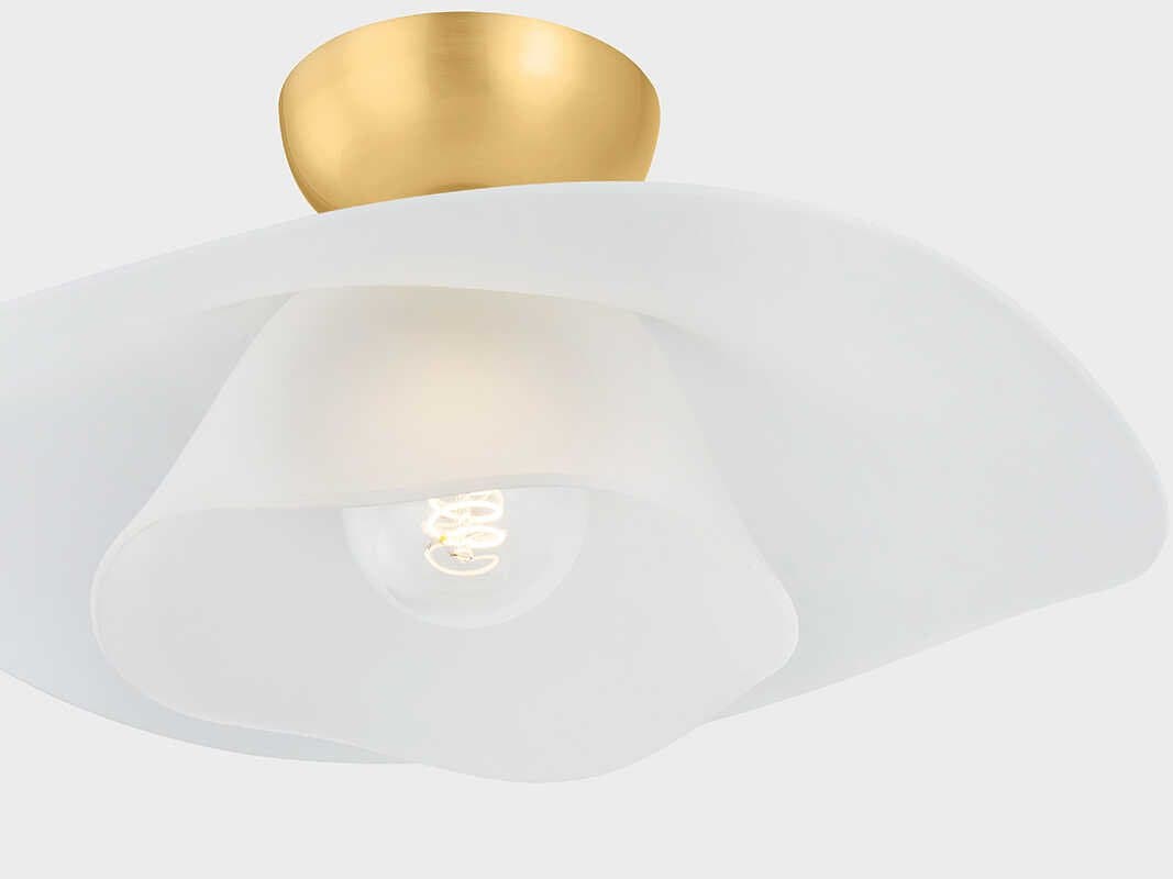 Hudson Valley Netherlee 1-Light Aged Brass Flush Mount
