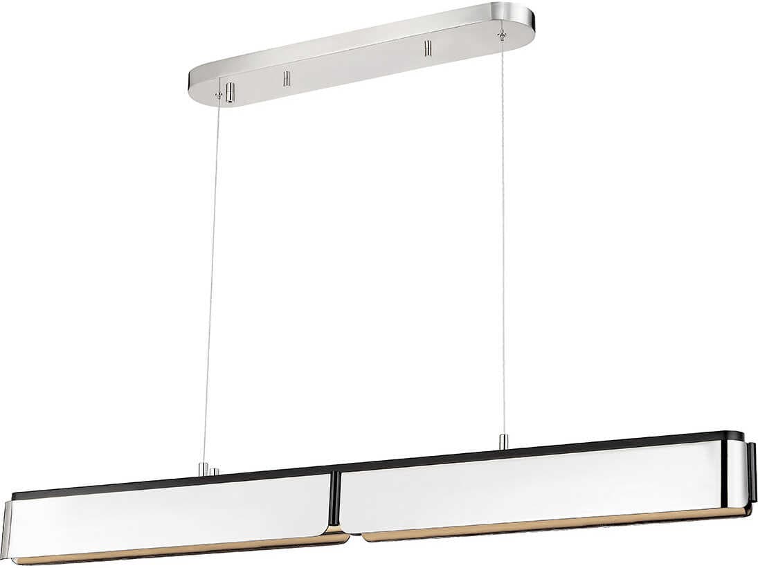 Hudson Valley Tribeca Burnished Nickel Black LED Linear Island Pendant