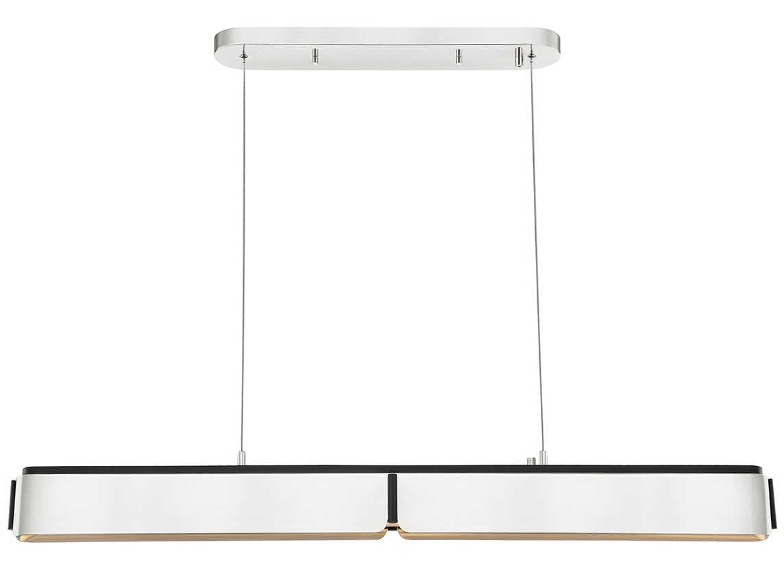 Hudson Valley Tribeca Burnished Nickel Black LED Linear Island Pendant