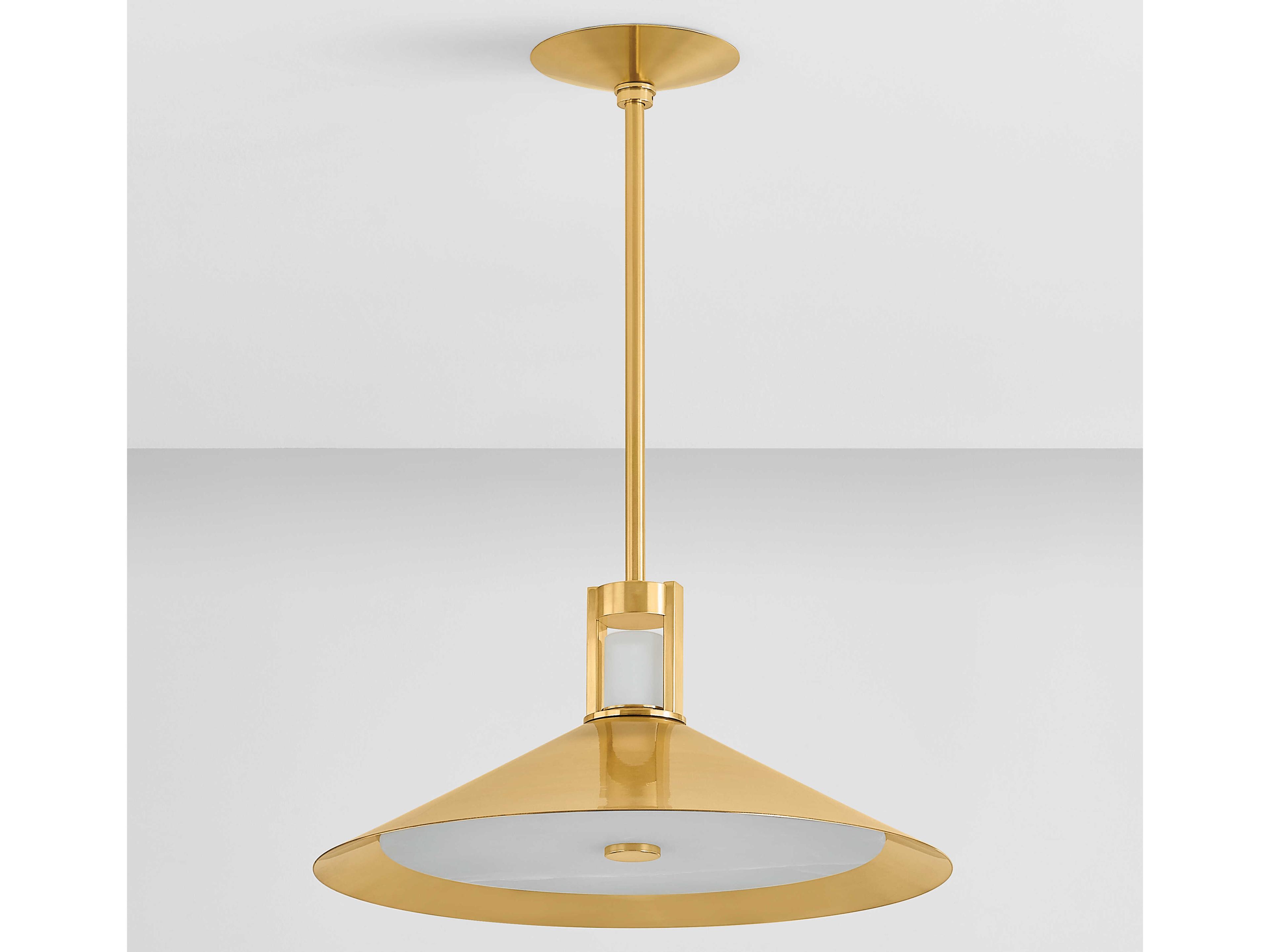 Hudson Valley Clermont 2-Light Aged Brass Pendant