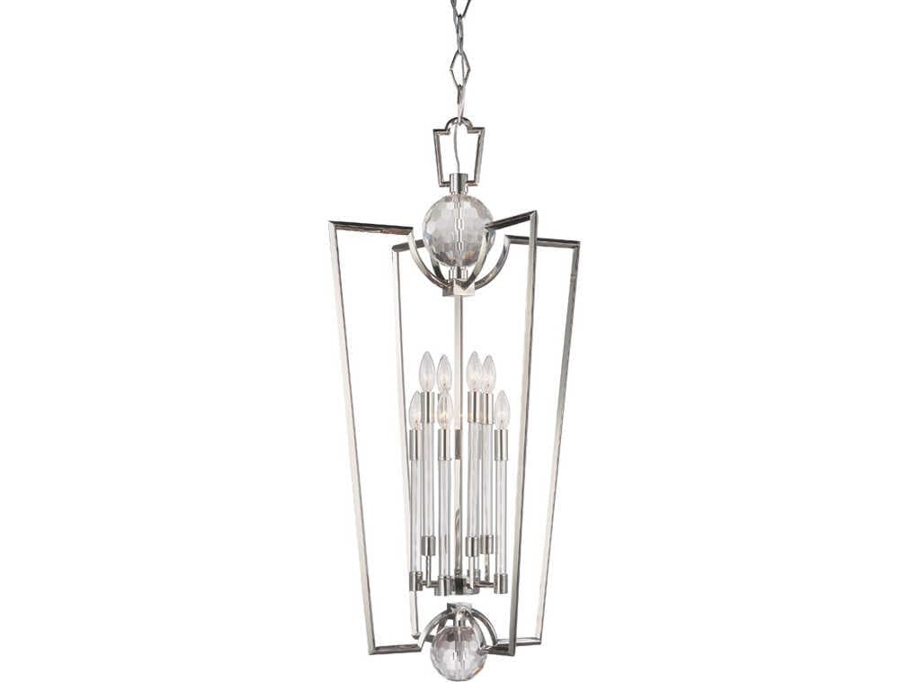 Hudson Valley Waterloo 8-Light Polished Nickel Crystal Lantern Pendant