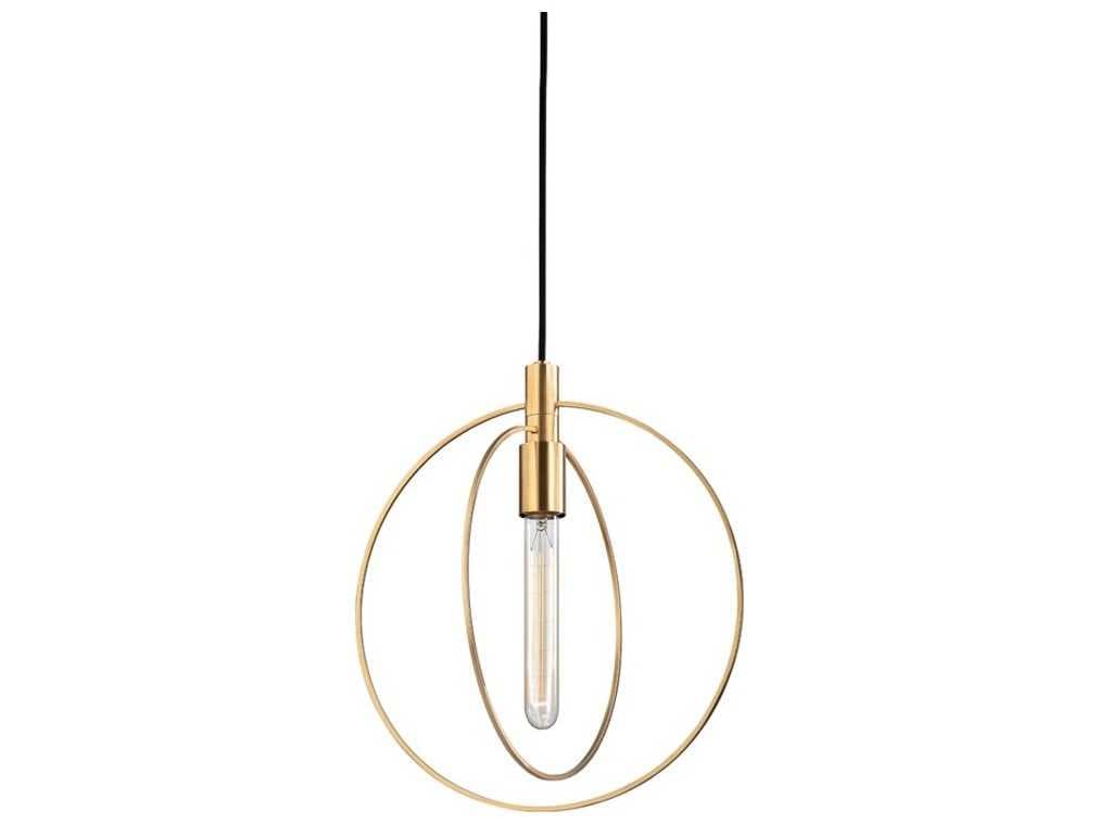 Hudson Valley Masonville 1-Light Aged Brass Round Pendant