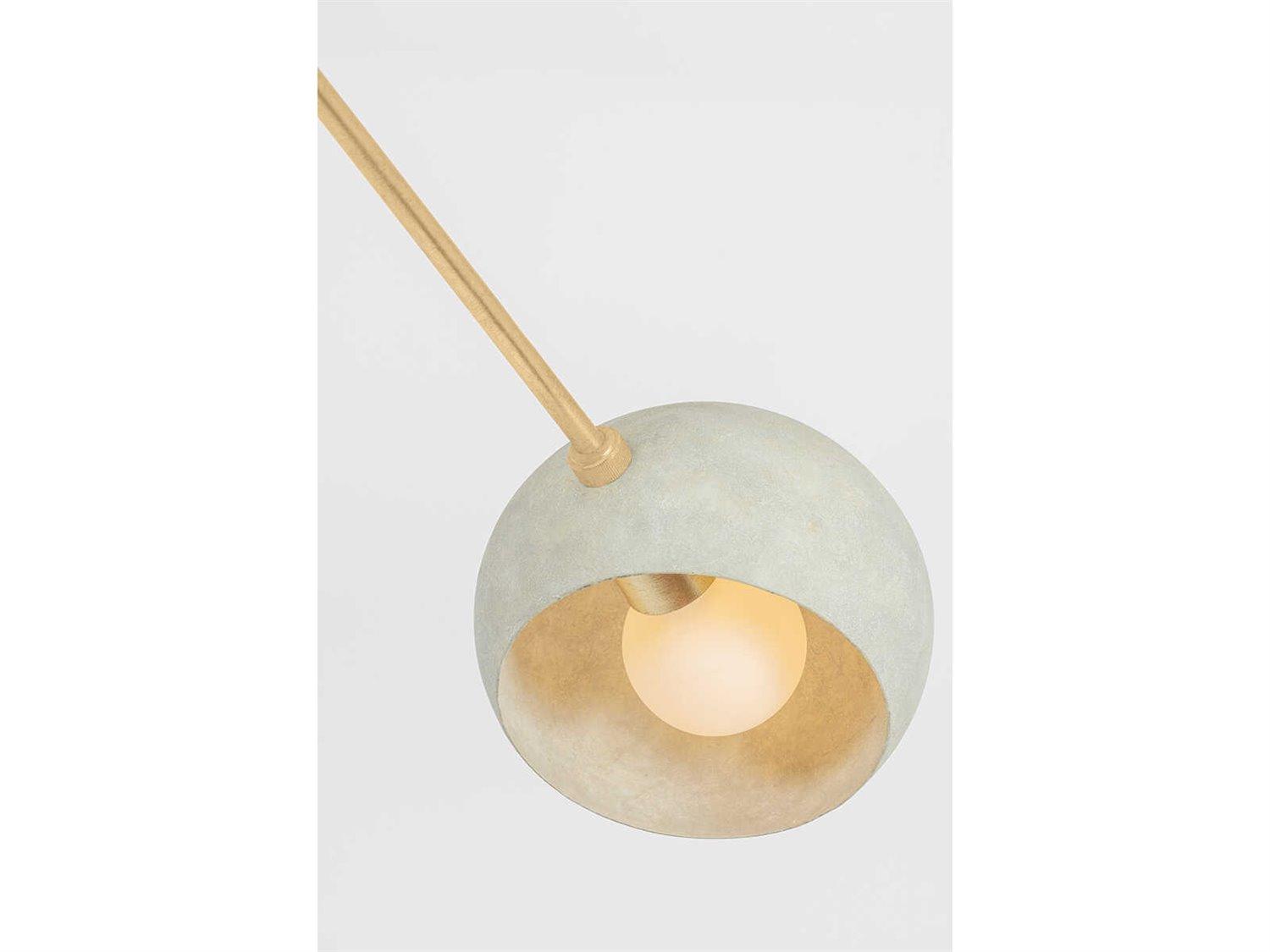 Hudson Valley Turner 6-Light Vintage Gold Leaf Limewash Plaster Linear Sputnik Chandelier
