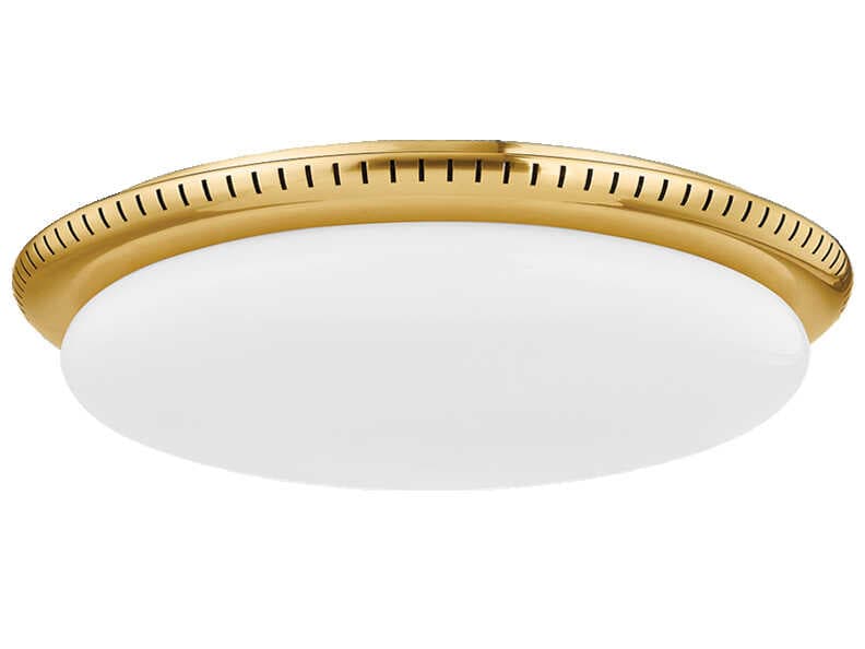 Hudson Valley North Castle 1-Light Aged Brass White Flush Mount