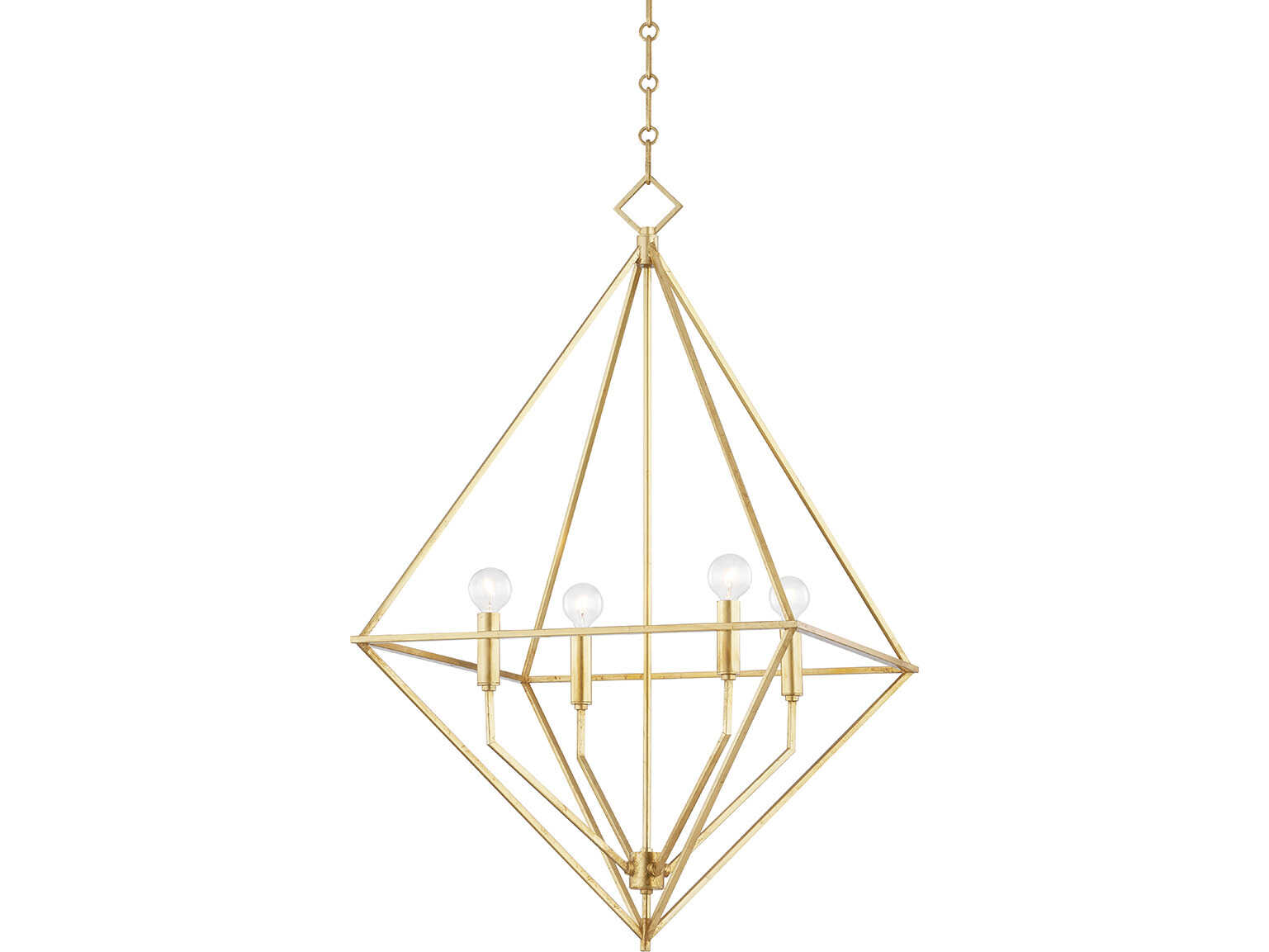 Hudson Valley Haines 4-Light Gold Leaf LED Lantern Pendant