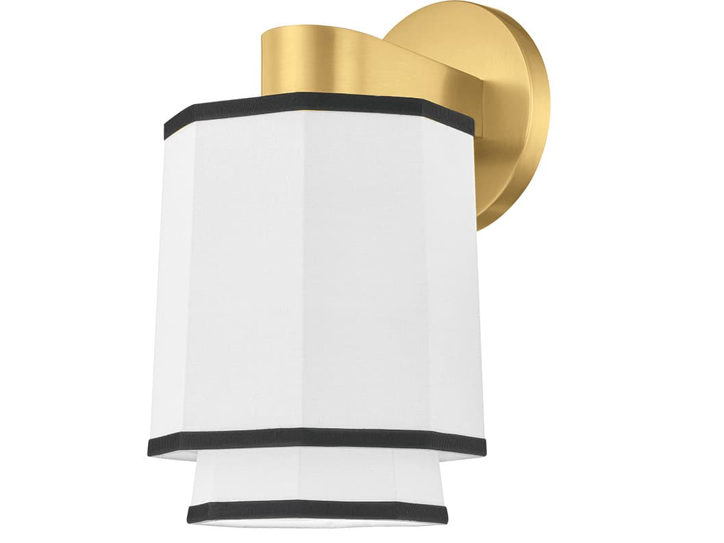 Hudson Valley Riverdale 1-Light Aged Brass Wall Sconce