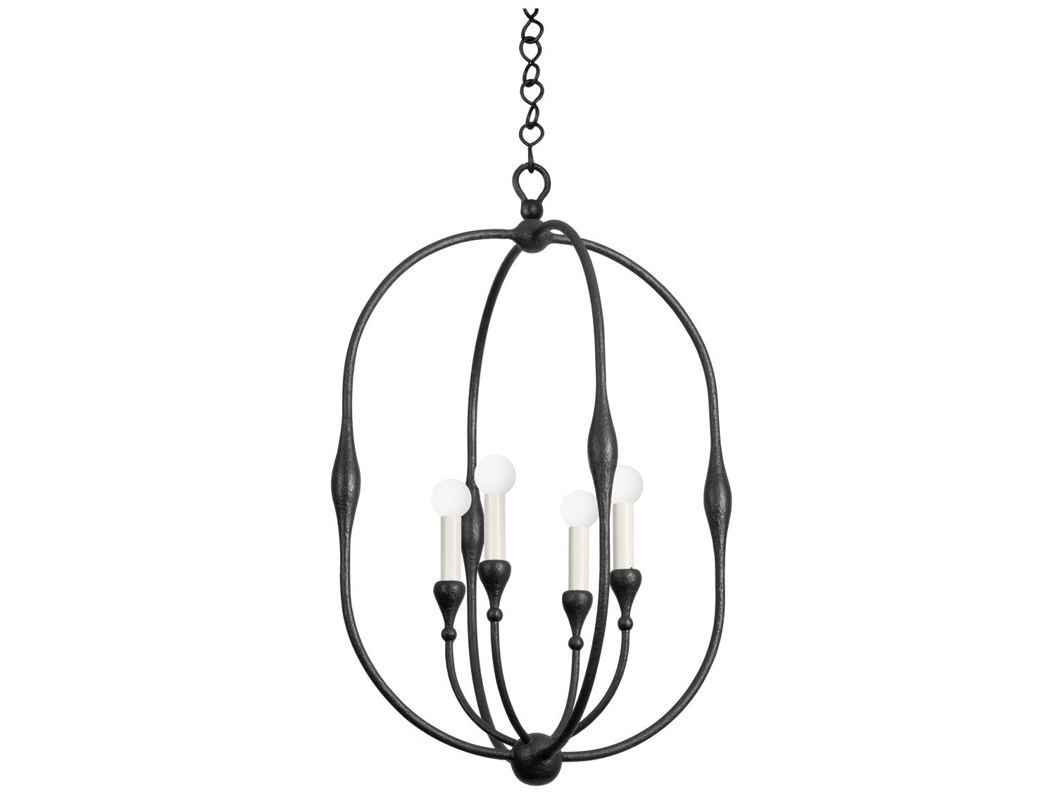 Hudson Valley Baltic 4-Light Aged Iron Black Pendant