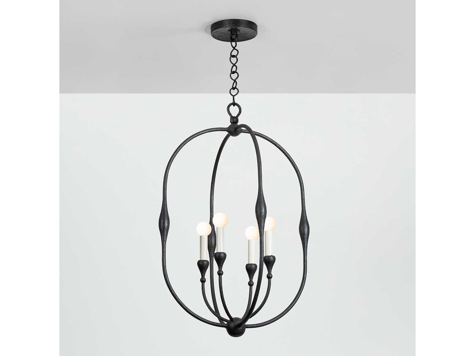 Hudson Valley Baltic 4-Light Aged Iron Black Pendant