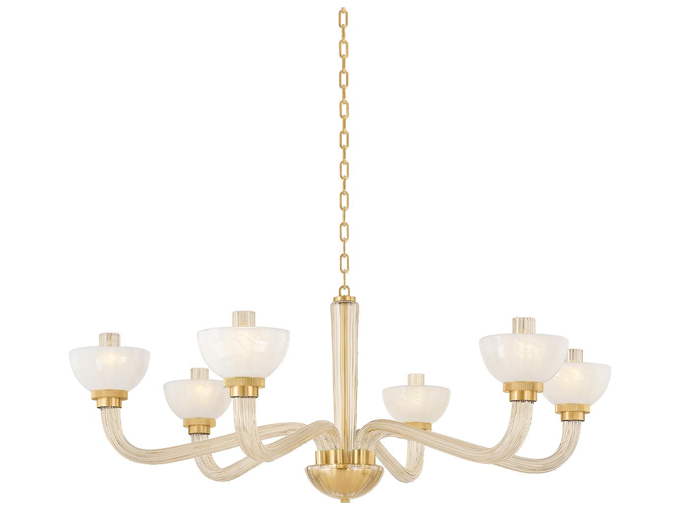 Hudson Valley St. Lawrence 6-Light Aged Brass Chandelier