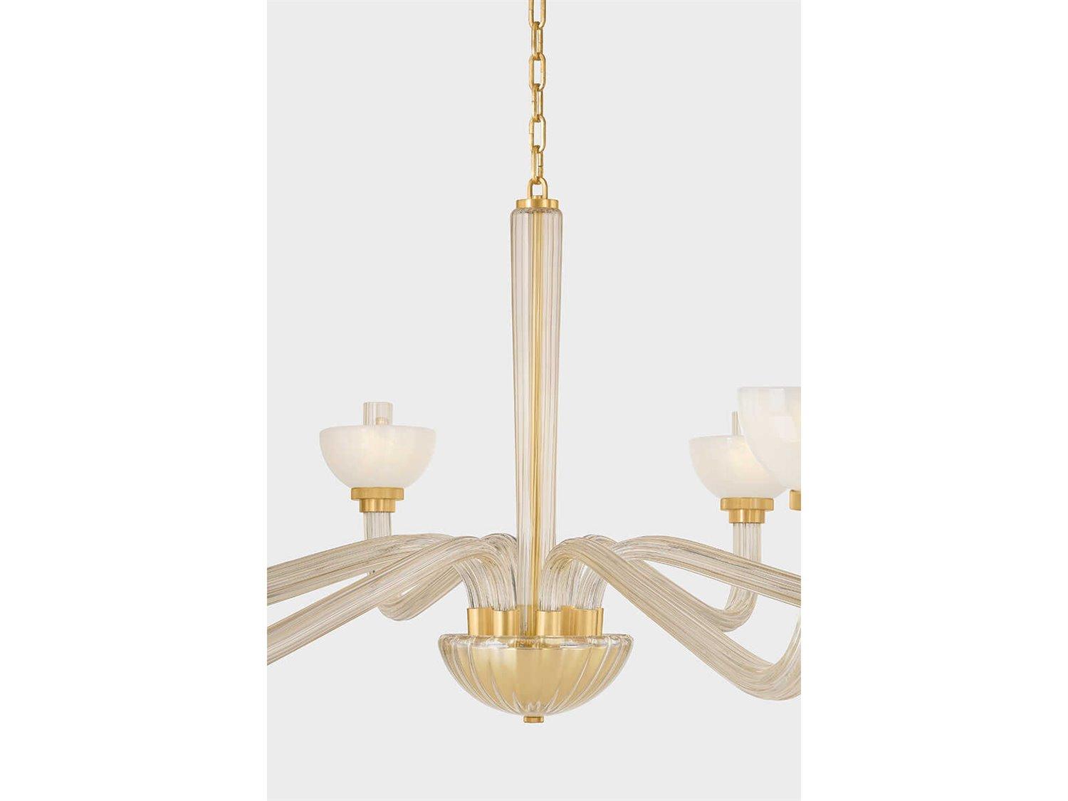 Hudson Valley St. Lawrence 8-Light Aged Brass Chandelier