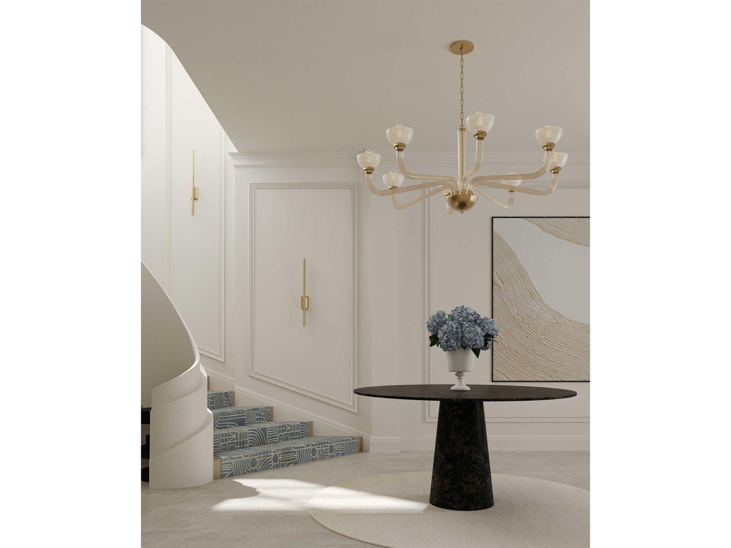 Hudson Valley St. Lawrence 8-Light Aged Brass Chandelier