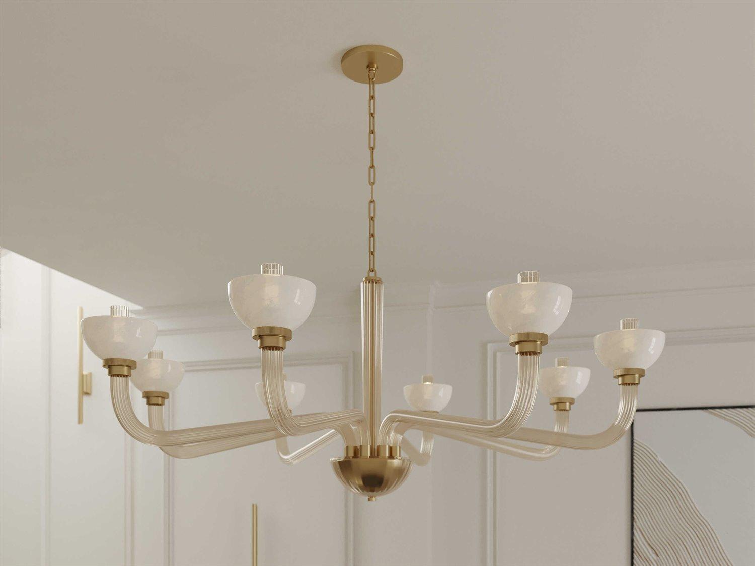 Hudson Valley St. Lawrence 8-Light Aged Brass Chandelier