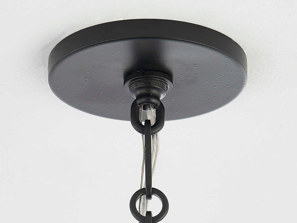 Hudson Valley Malloy 4-Light Aged Iron Black Glass Globe Pendant