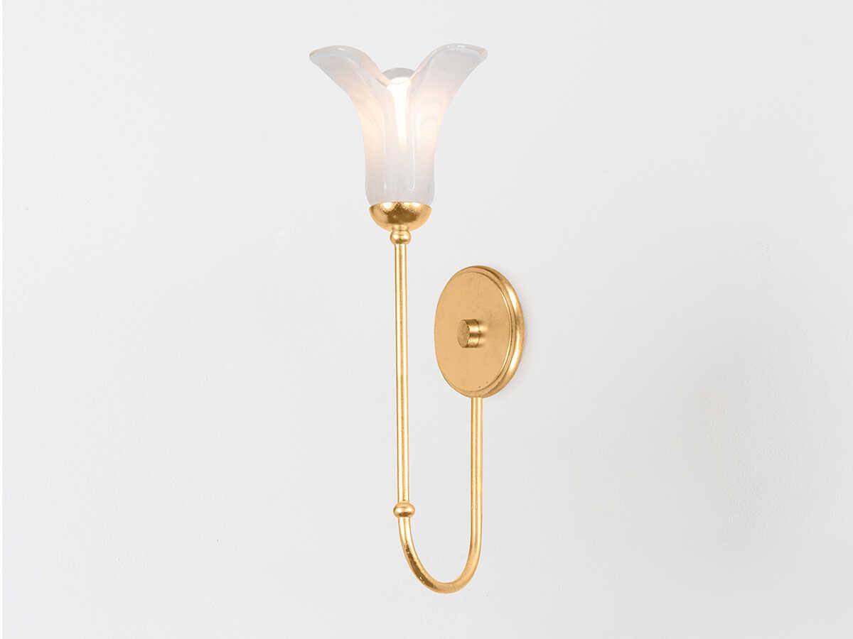 Hudson Valley Montclair 1-Light Vintage Gold Leaf Wall Sconce