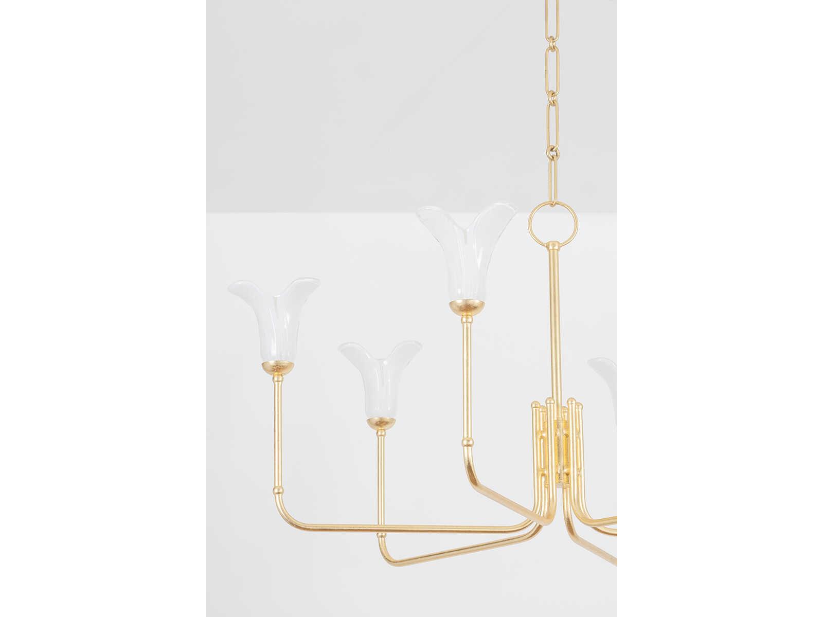 Hudson Valley Montclair 6-Light Vintage Gold Leaf Chandelier