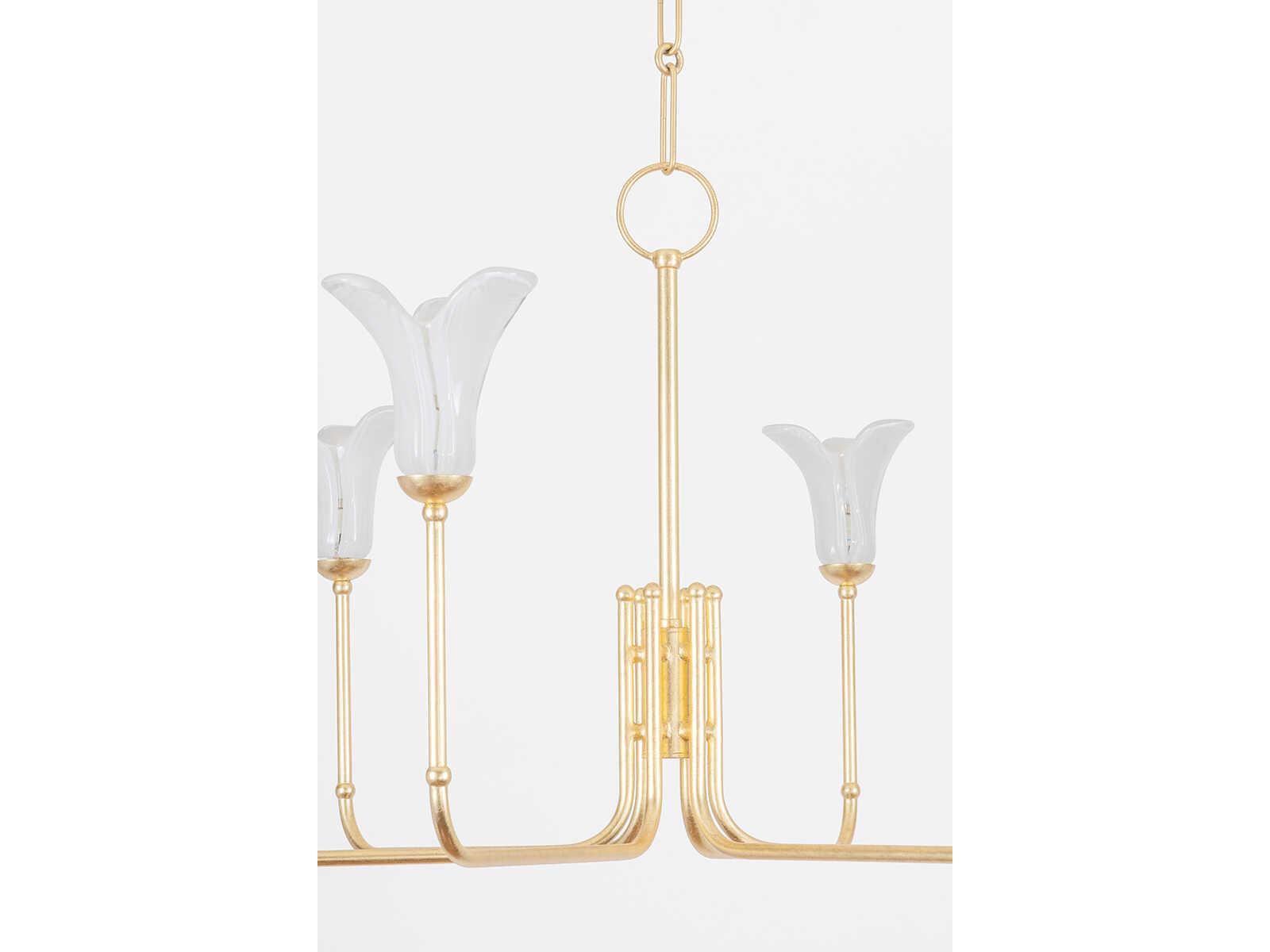 Hudson Valley Montclair 6-Light Vintage Gold Leaf Chandelier