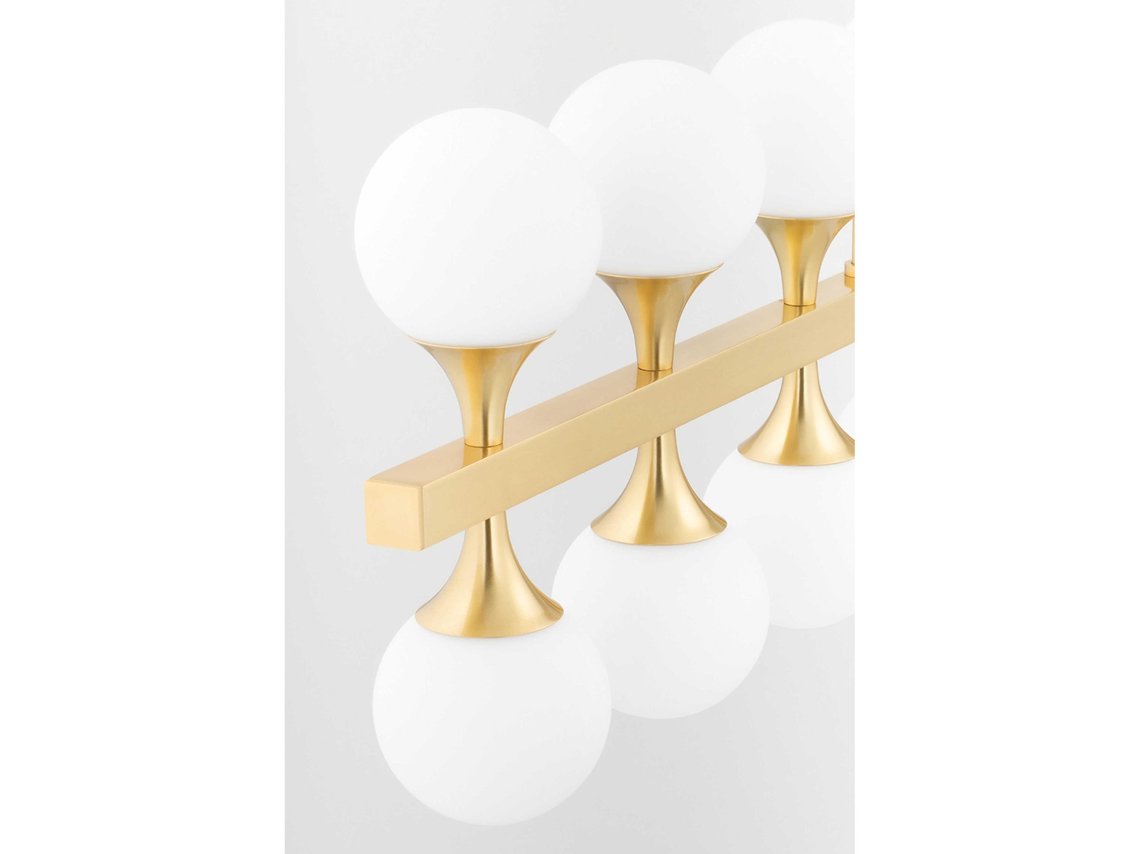 Hudson Valley Astoria 16-Light Aged Brass LED Globe Linear Island Pendant