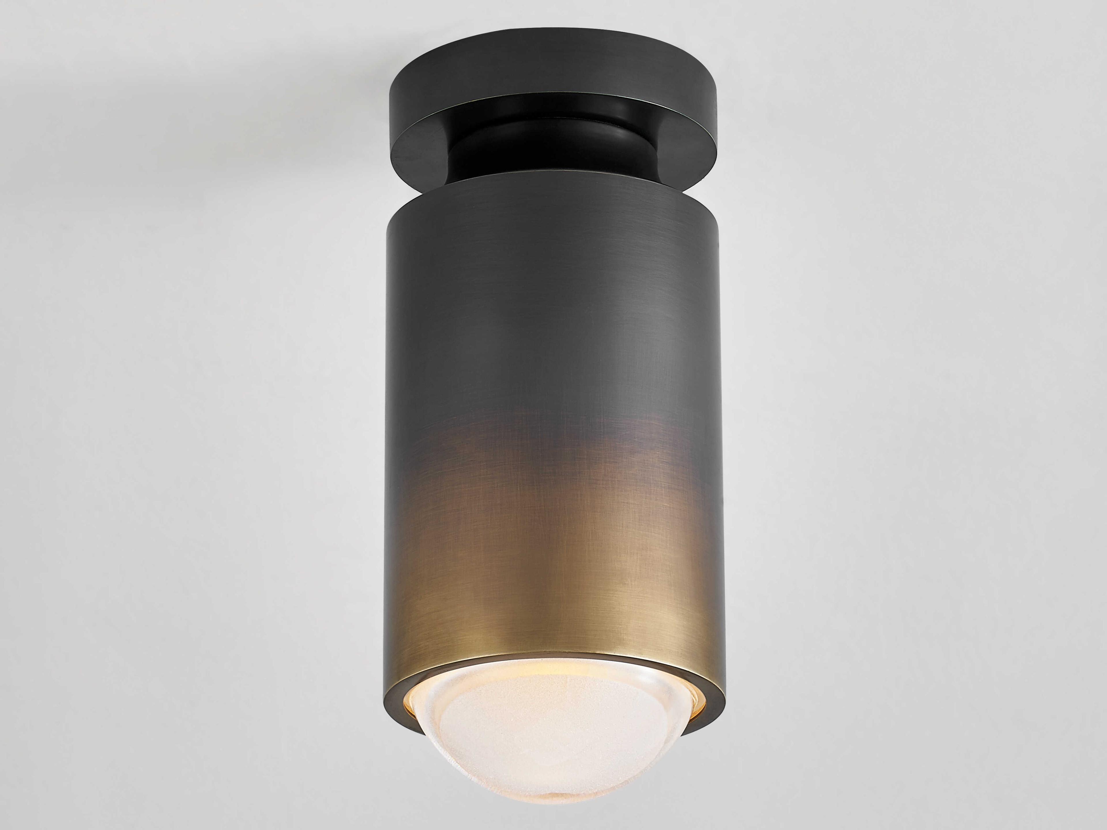 Hudson Valley Whately 1-Light Gradient Brass Cylinder Flush Mount