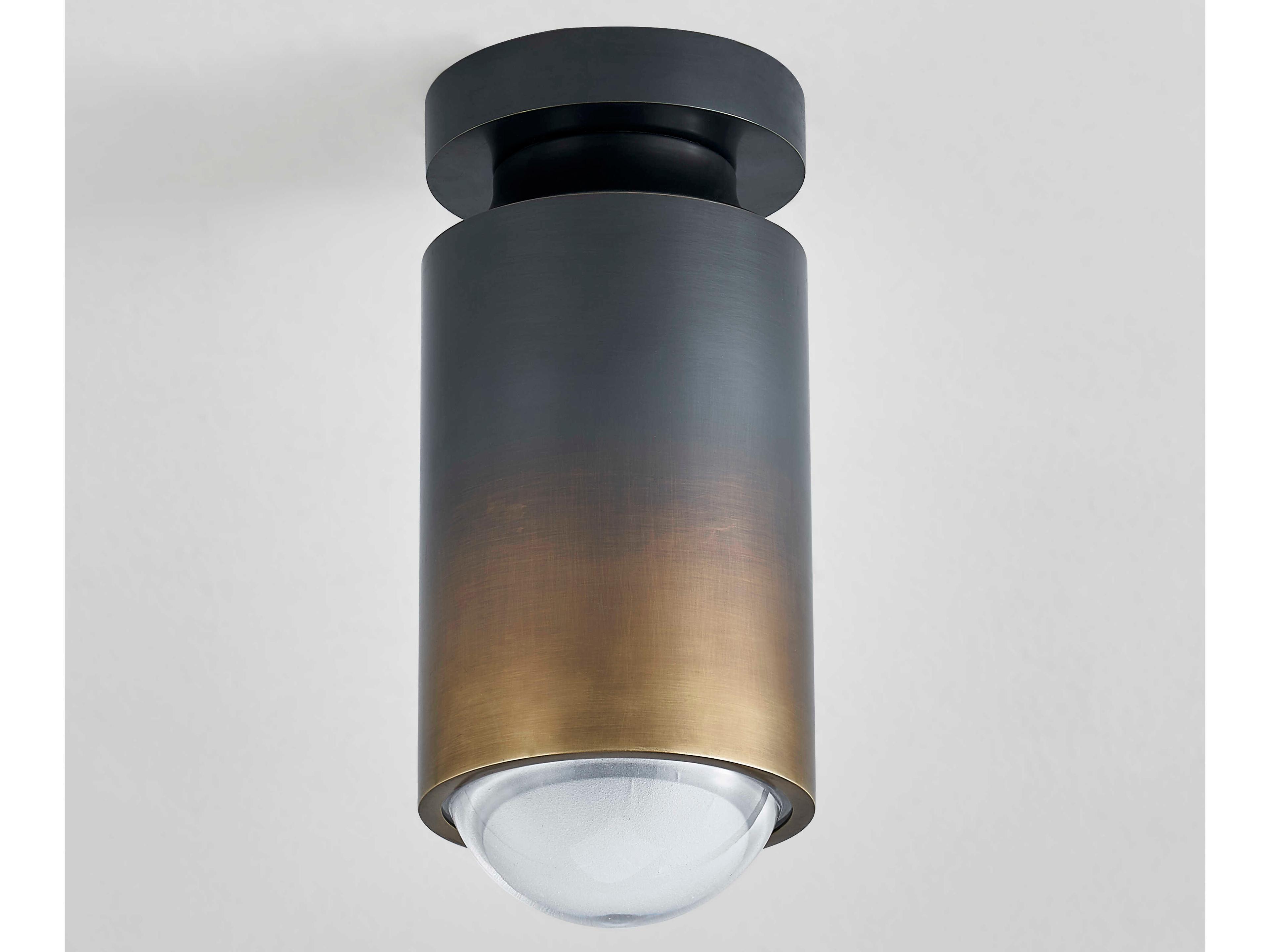 Hudson Valley Whately 1-Light Gradient Brass Cylinder Flush Mount