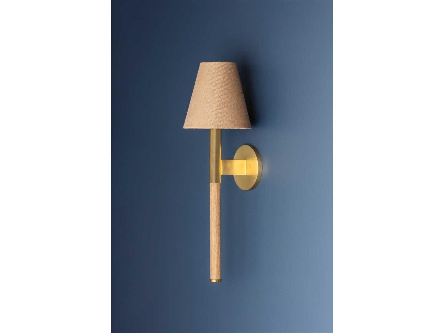 Hudson Valley Lindenwood 1-Light Aged Brass Wall Sconce