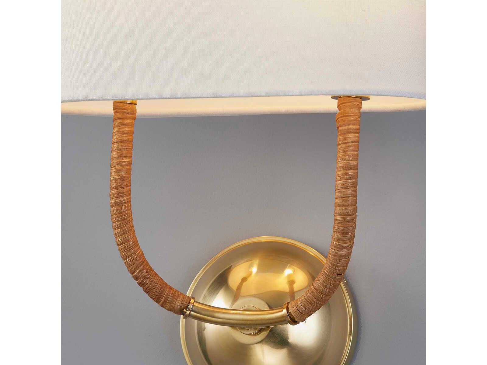 Hudson Valley Webson 2-Light Aged Brass White Wall Sconce