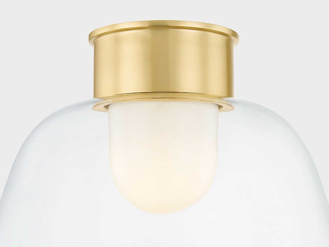 Hudson Valley Lakeside 1-Light Aged Brass Bowl Flush Mount