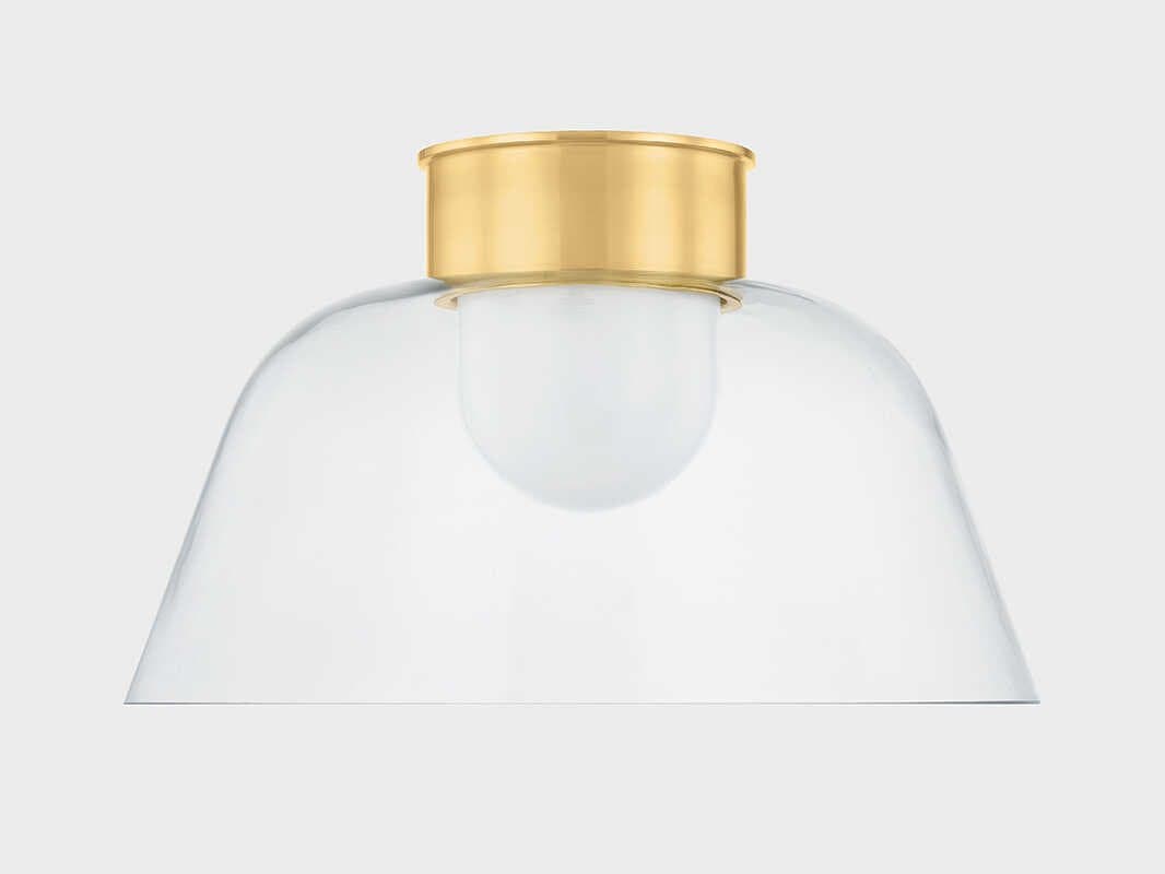 Hudson Valley Lakeside 1-Light Aged Brass Bowl Flush Mount