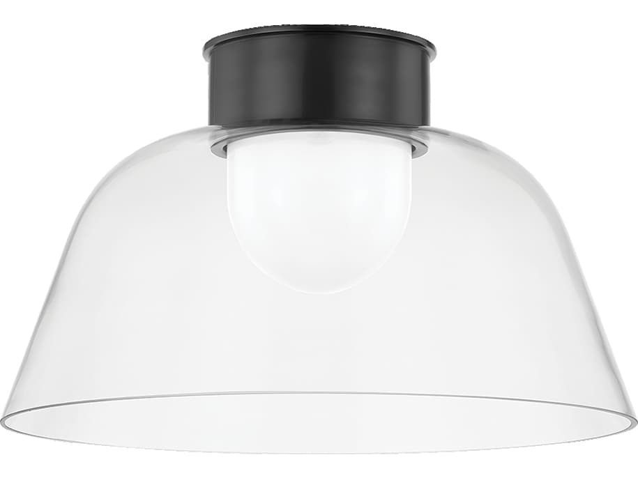 Hudson Valley Lakeside 1-Light Distressed Bronze Bowl Flush Mount