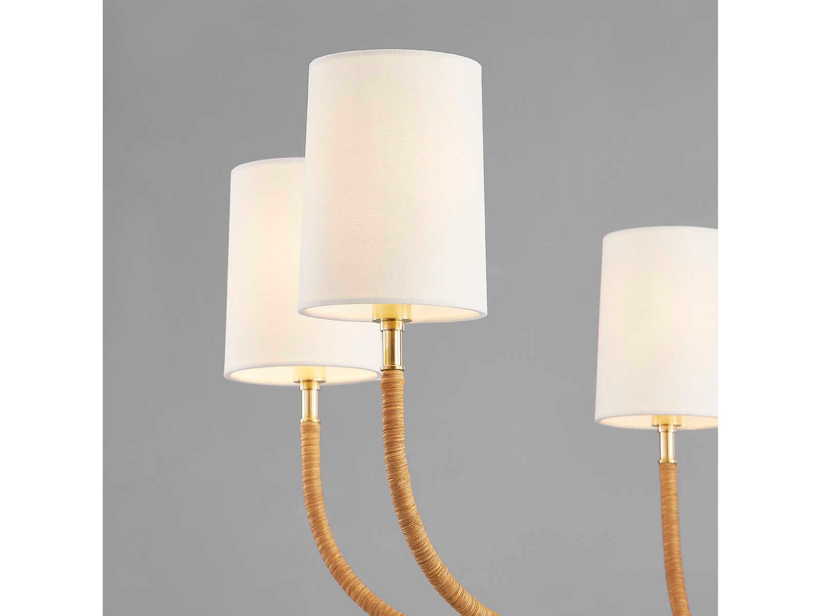 Hudson Valley Webson 6-Light Aged Brass Brown Cylinder Chandelier