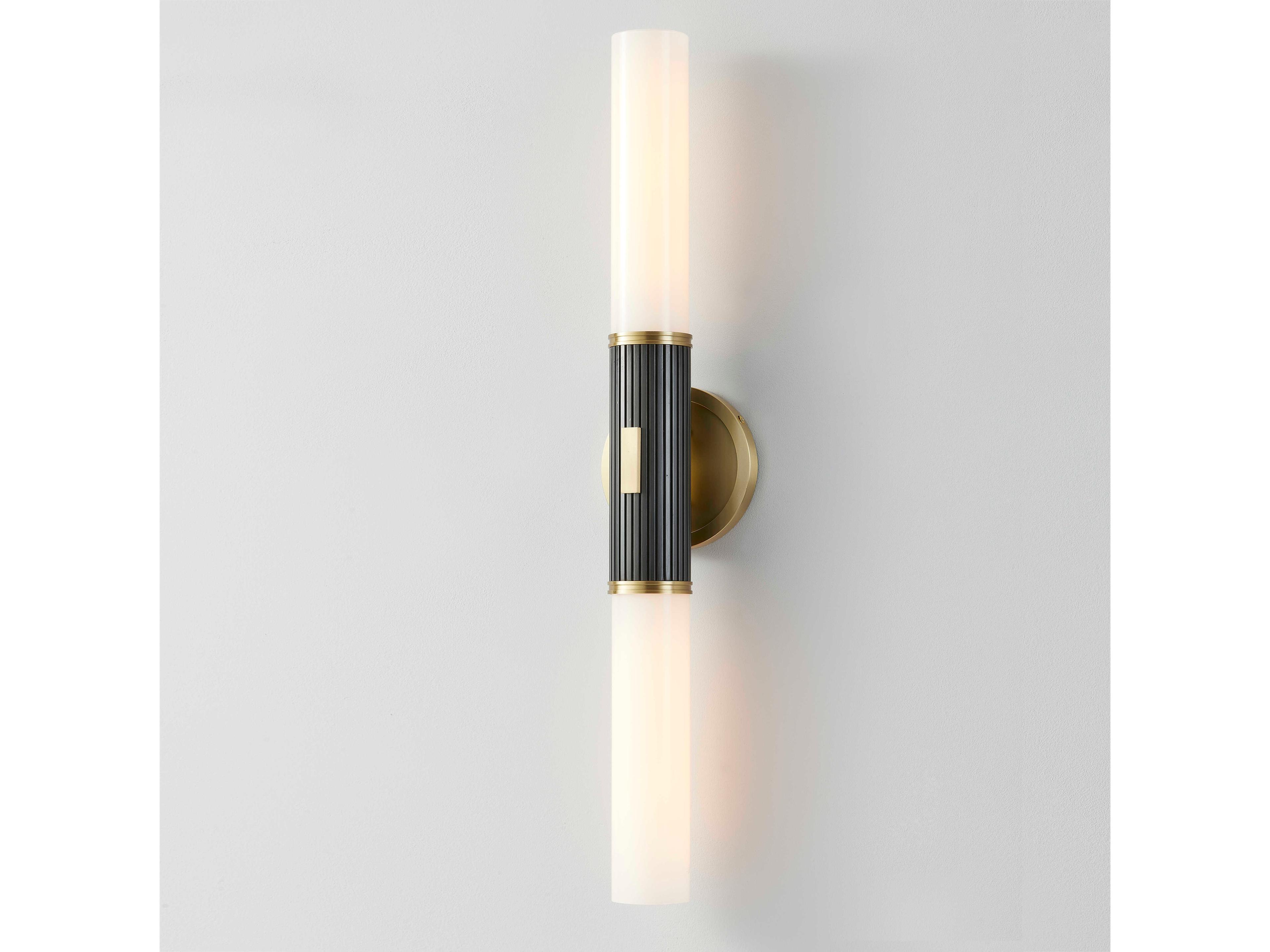 Hudson Valley Crewe 2-Light Aged Antique Distressed Bronze Black Glass Wall Sconce