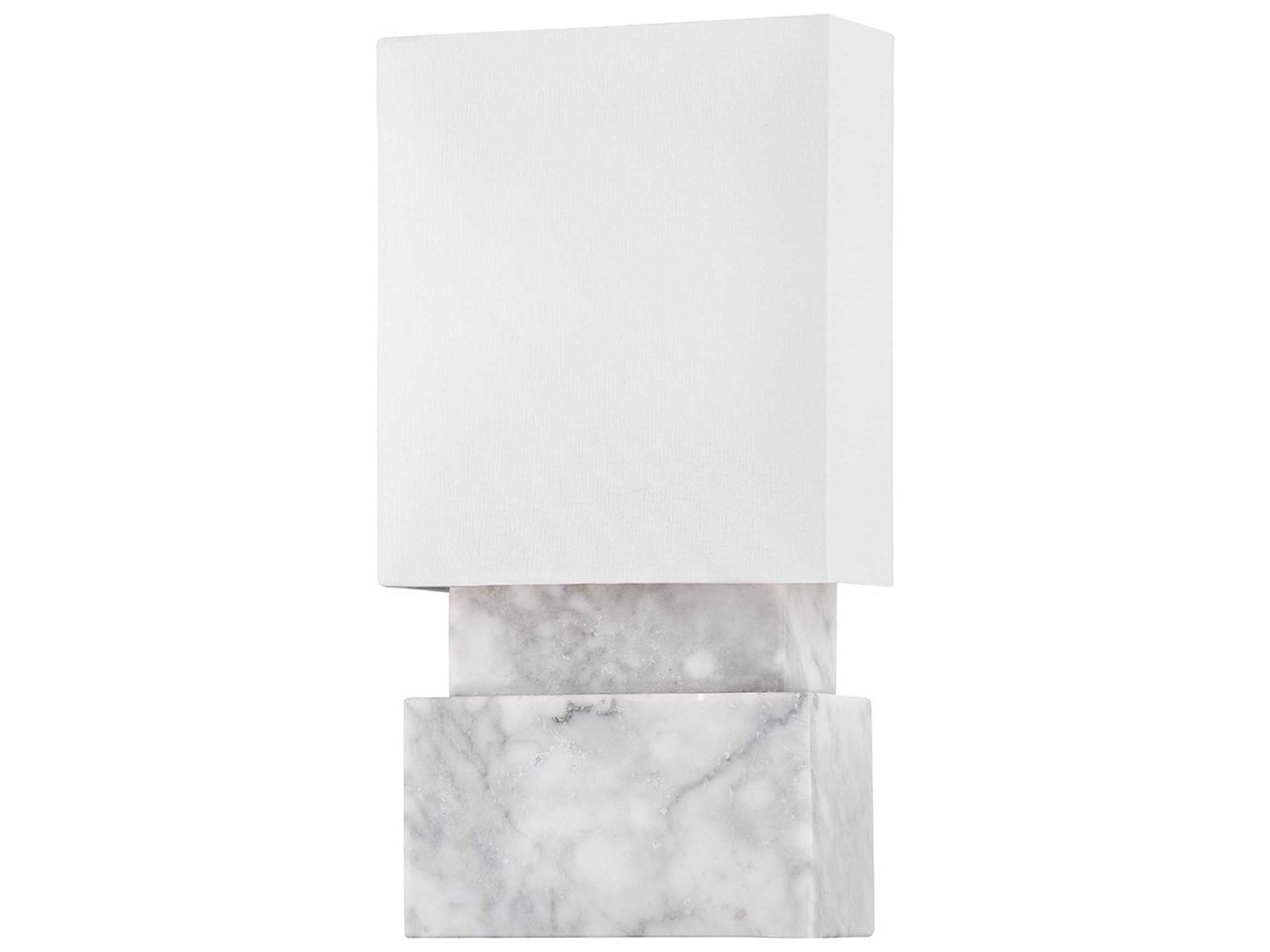 Hudson Valley Haight 2-Light White Marble LED Wall Sconce