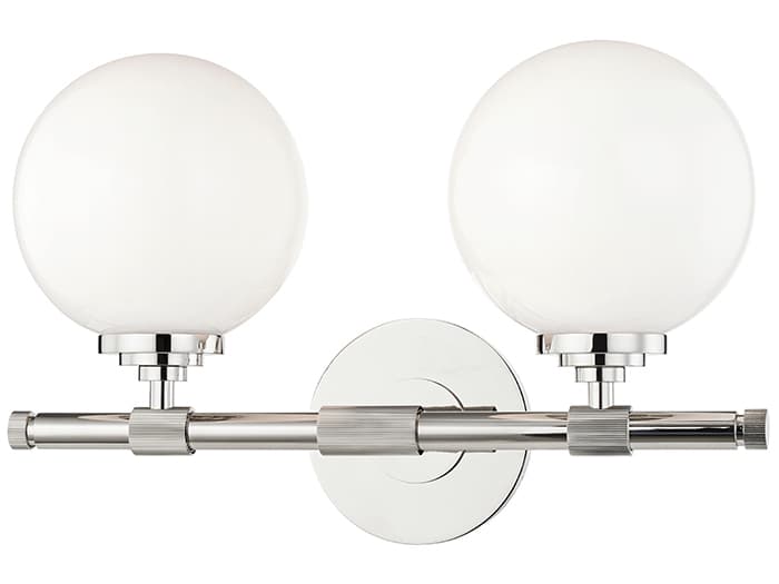 Hudson Valley Bowery 2-Light Polished Nickel Vanity Light