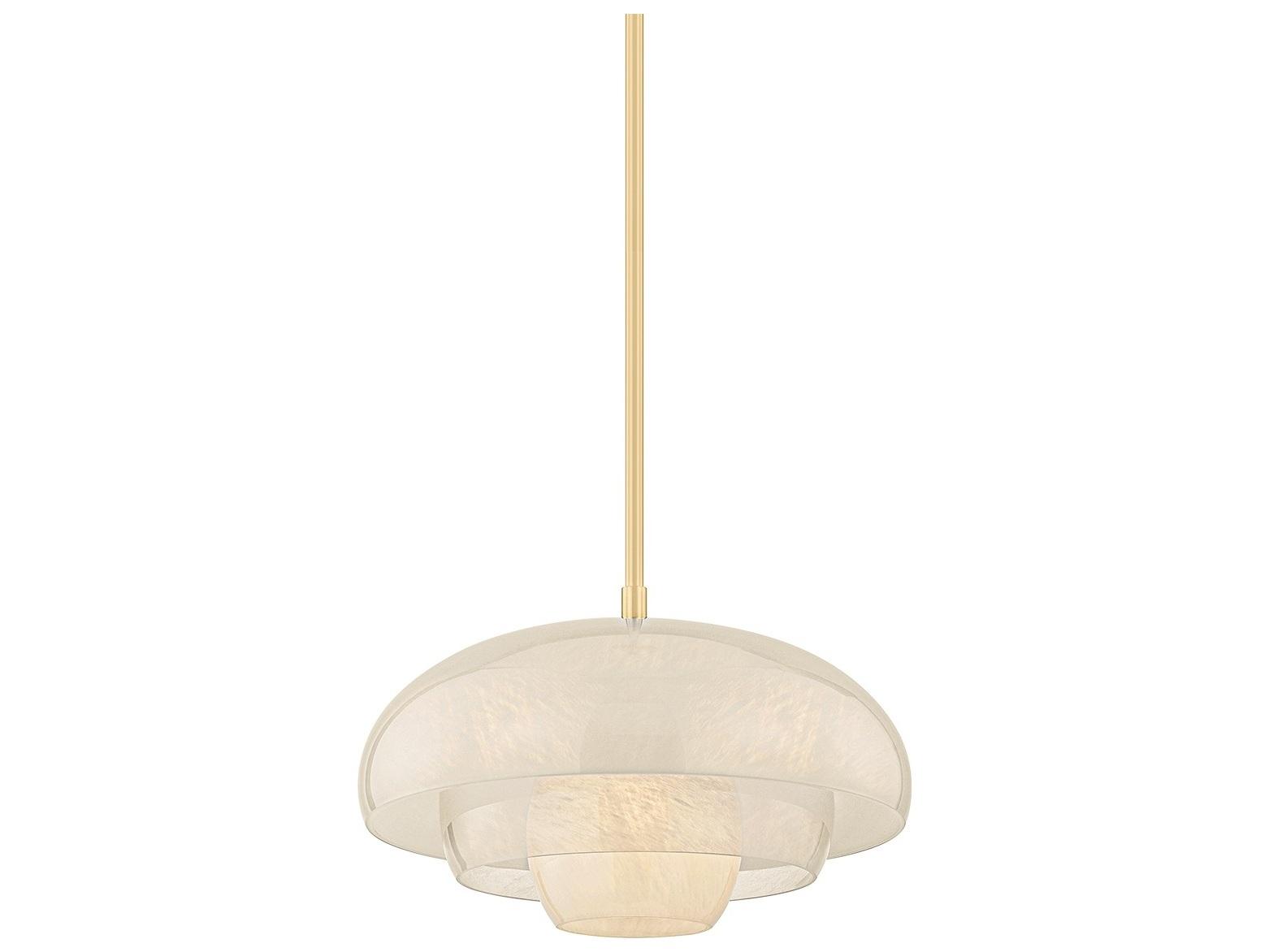Hudson Valley Auburndale 1-Light Aged Brass Tiered Pendant