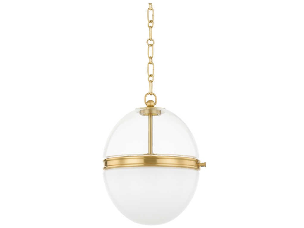 Hudson Valley Donnell 1-Light Aged Brass Glass Globe Pendant