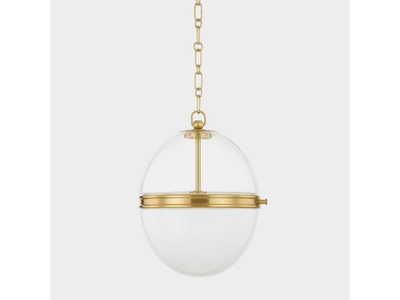 Hudson Valley Donnell 1-Light Aged Brass Glass Globe Pendant