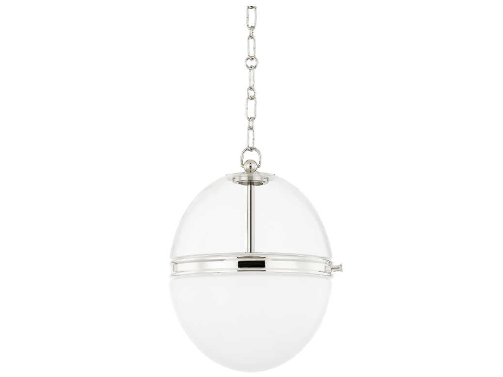 Hudson Valley Donnell 1-Light Polished Nickel Glass Globe Pendant