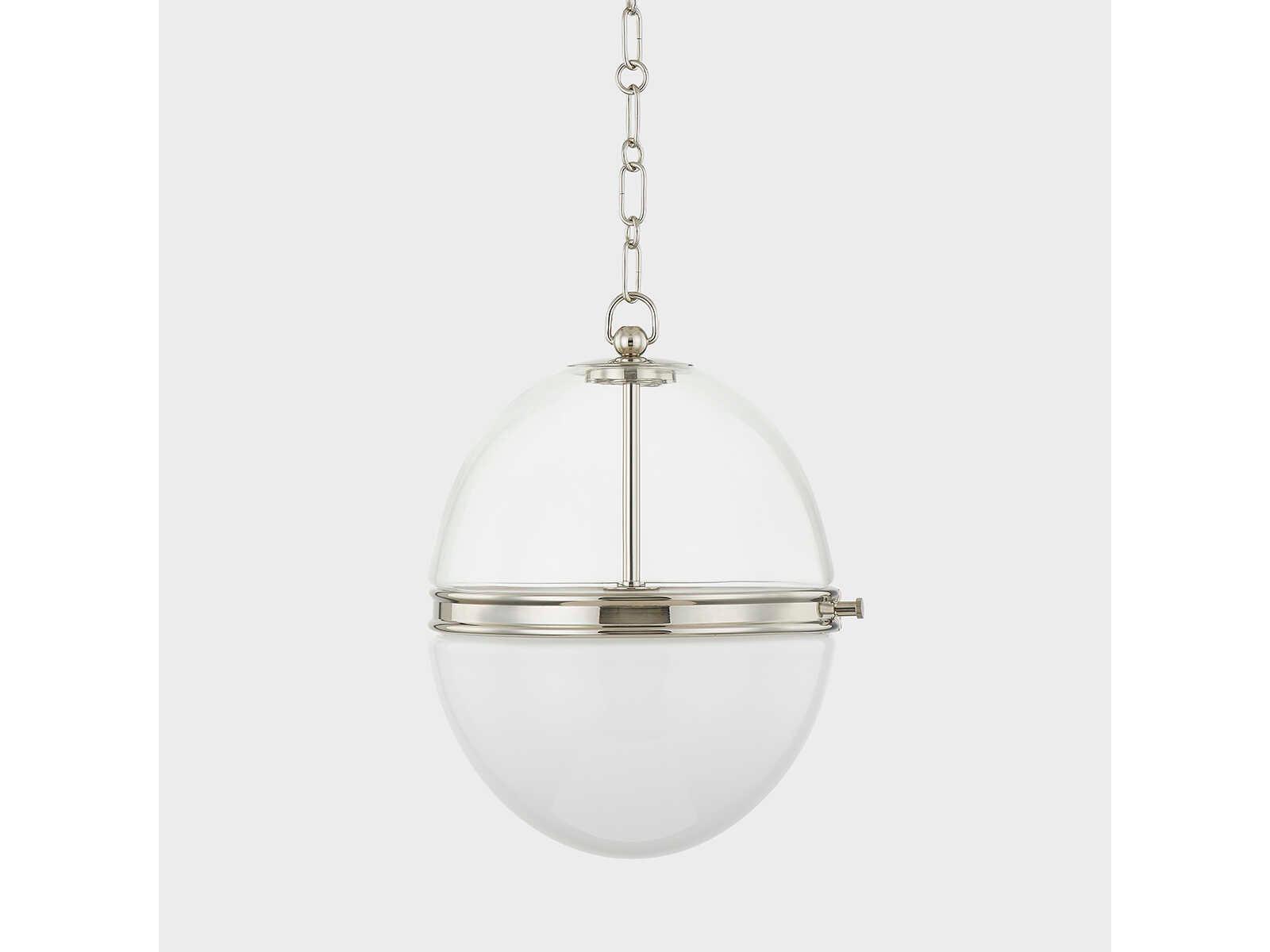 Hudson Valley Donnell 1-Light Polished Nickel Glass Globe Pendant