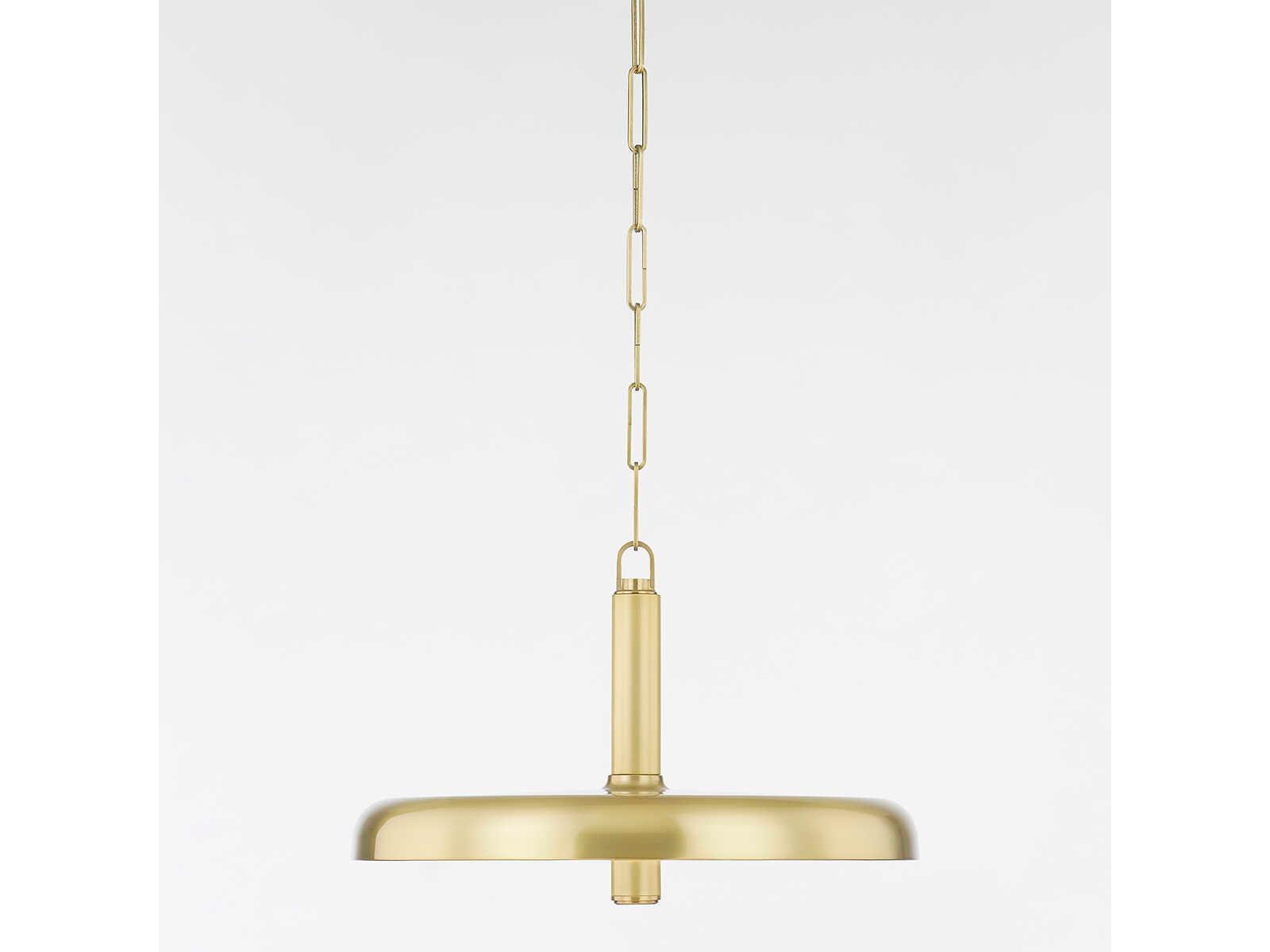Hudson Valley Reynolds 1-Light Aged Brass Glass LED Round Pendant