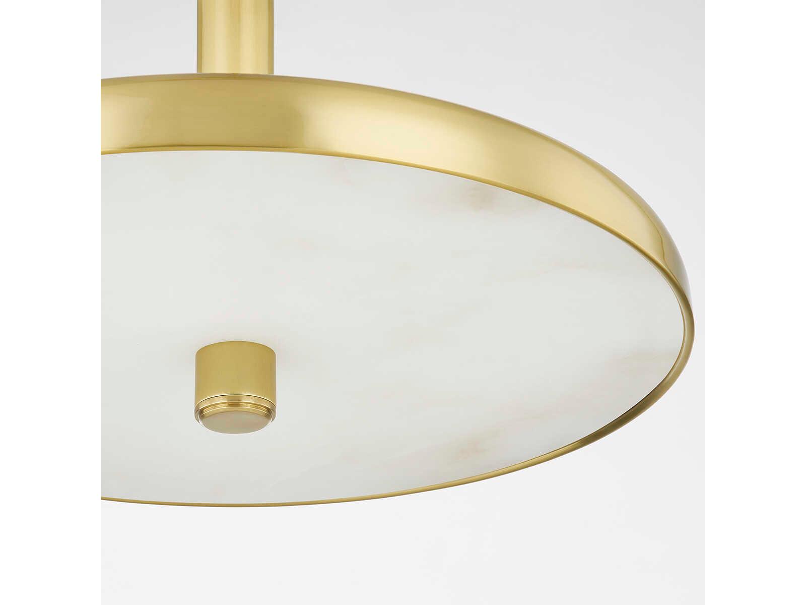 Hudson Valley Reynolds 1-Light Aged Brass Glass LED Round Pendant