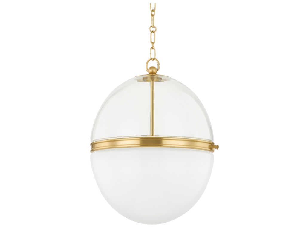 Hudson Valley Donnell 1-Light Aged Brass Glass Globe Pendant