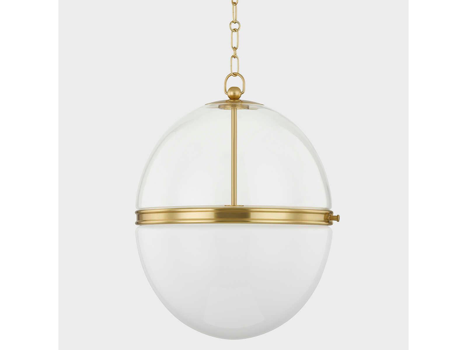Hudson Valley Donnell 1-Light Aged Brass Glass Globe Pendant